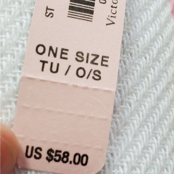 NWT Victoria's Secret Pink, Coral, Mint & Yellow Striped Blanket - Picture 4 of 7